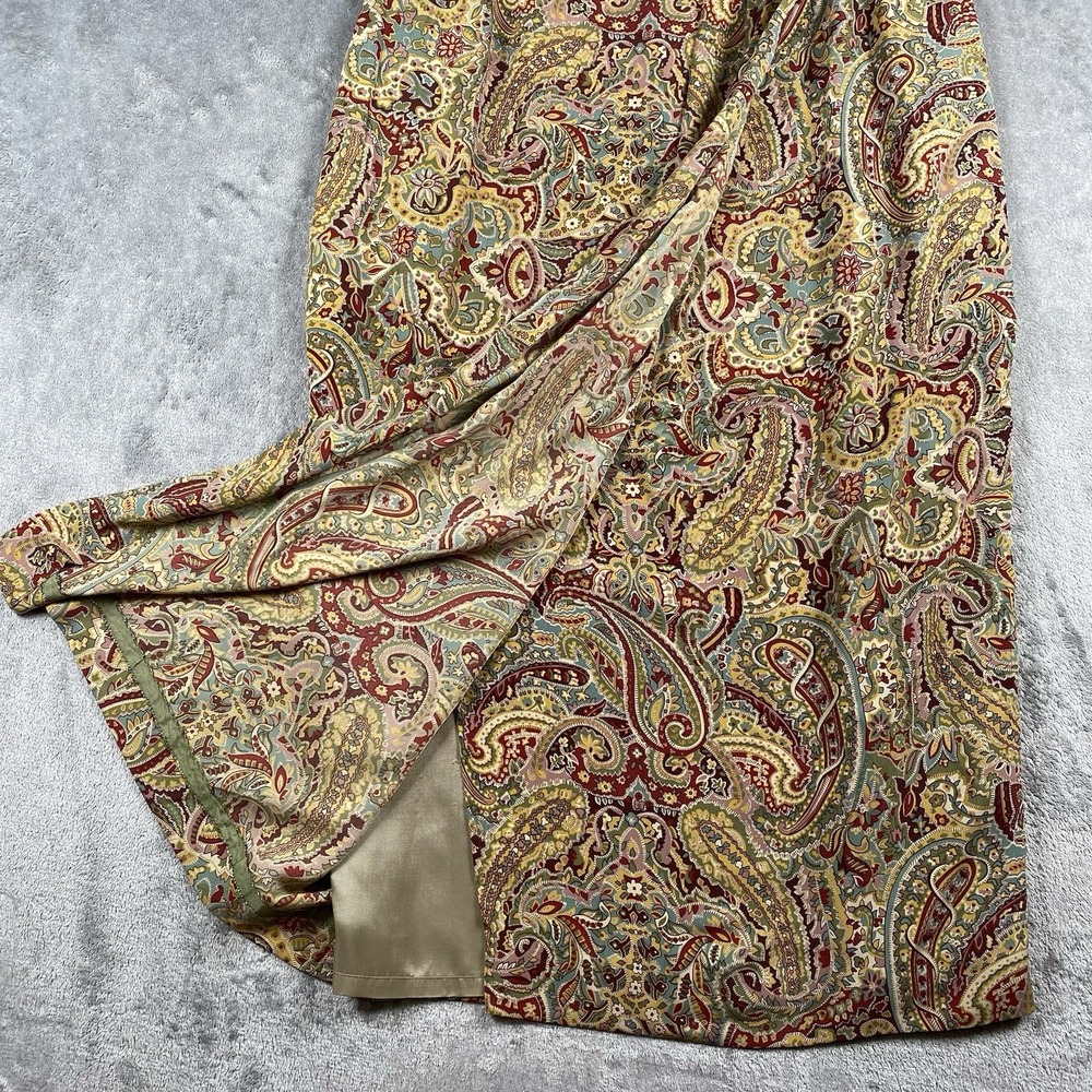 Vtg Liz Claiborne Collection Skirt Womens Size 14 Paisley Faux Wrap Maxi Lined‎ - Picture 2 of 13